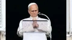 Pope Leo XIV makes his first public appearance after cancer surgery